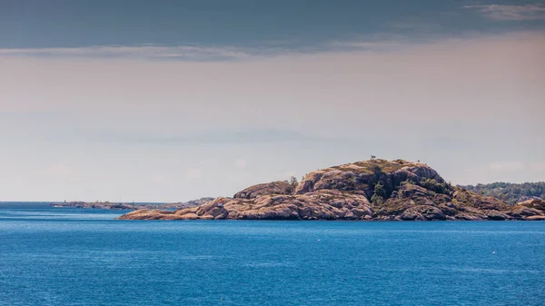 Krásná Krajina Moře Obzor Norský Kamenné Pobřeží Skandinávie Evropa — Stock fotografie