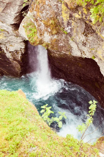 Atração Turística Noruega Europa Cachoeiras Gudbrandsjuvet Localizadas Vale Valldalen Entre — Fotografia de Stock