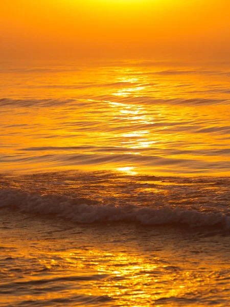 Incroyable Coucher Soleil Rouge Coloré Sur Horizon Mer Soir Scène — Photo