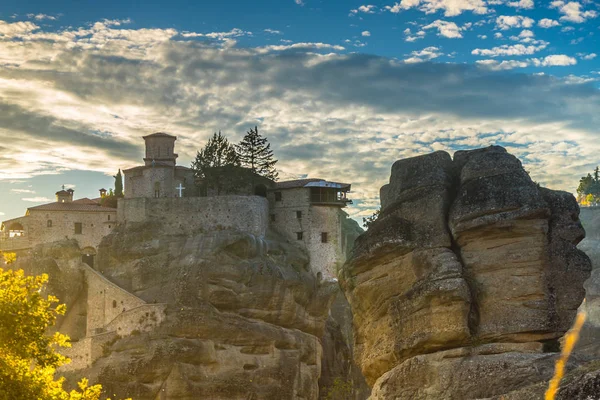 Gran Monasterio Meteoron Acantilado Meteora Thessaly Grecia Destinos Griegos —  Fotos de Stock