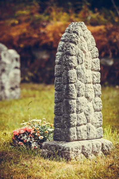 Cemitério Perto Hamre Igreja Ilha Osteroy Noruega Hordaland Condado — Fotografia de Stock