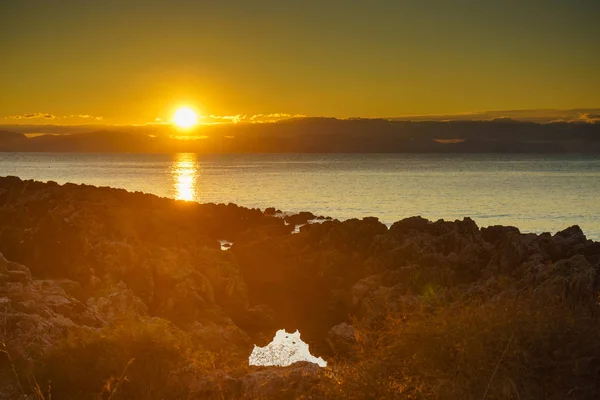 Die Griechische Küste Bei Sonnenaufgang Frühen Morgen Griechenland Peloponnes Schöne — Stockfoto