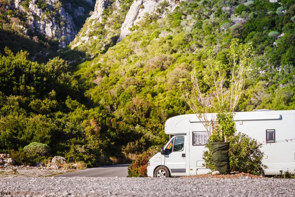 Toerisme Vakantie Reizen Camper Van Motorhome Natuur Griekenland — Stockfoto