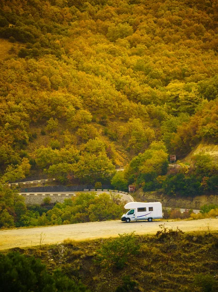 Tourism Vacation Travel Camper Van Rocky Mountains Meteora Greece — Stock Photo, Image