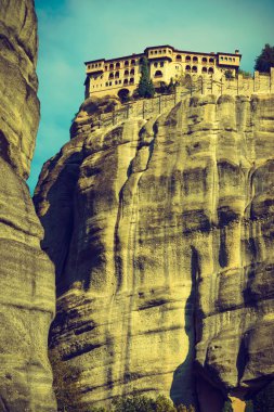 Meteora, Kalambaka Thessaly Yunanistan cliff üzerinde manastır. Yunan yerler. UNESCO Dünya Mirası sit alanı.