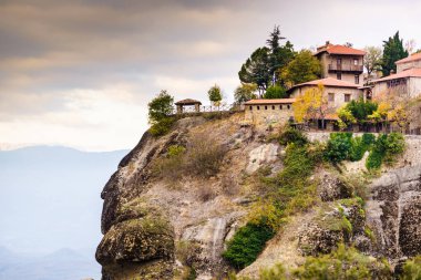 Meteora, Kalambaka Thessaly Yunanistan cliff üzerinde manastır. Yunan yerler. UNESCO Dünya Mirası sit alanı.