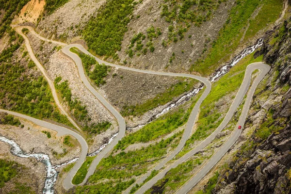 Trollstigen Trollstigveien 노르웨이 유럽의 산악도로 와인딩 — 스톡 사진