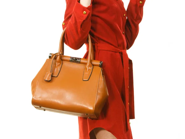 Jolie Jeune Femme Mode Portant Une Élégante Robe Courte Rouge — Photo