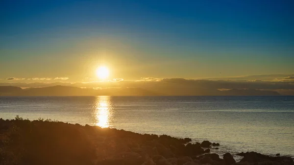 Die Griechische Küste Bei Sonnenaufgang Frühen Morgen Griechenland Peloponnes Schöne — Stockfoto