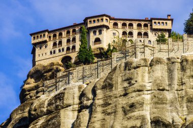 Meteora, Kalambaka Thessaly Yunanistan cliff üzerinde manastır. Yunan yerler. UNESCO Dünya Mirası sit alanı.