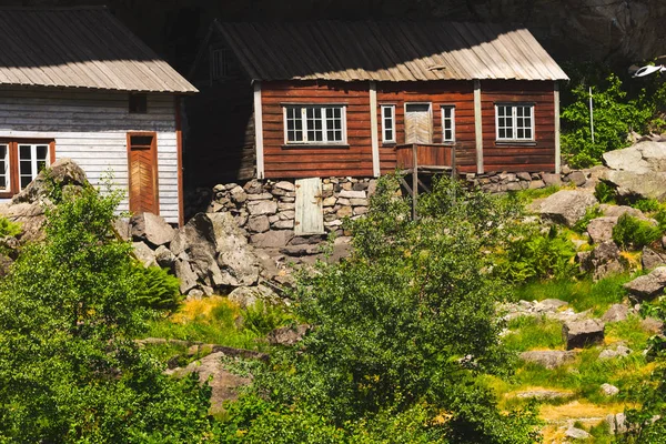 Helleren Domy Jossingfjord Wzdłuż Drogi Między Egersund Flekkefjord Gmina Sokndal — Zdjęcie stockowe