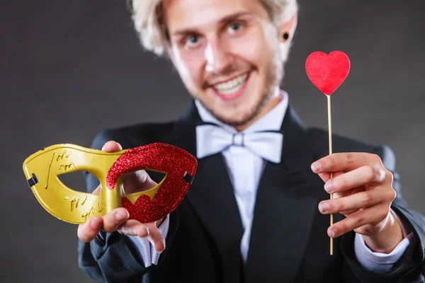 San Valentino Concetto Amore Vacanze Festeggiamenti Elegante Ragazzo Che Indossa — Foto Stock