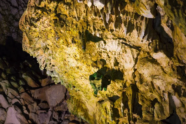 Formations Impressionnantes Des Stalactites Stalagmites Dans Grotte Dirou Destination Grecque — Photo