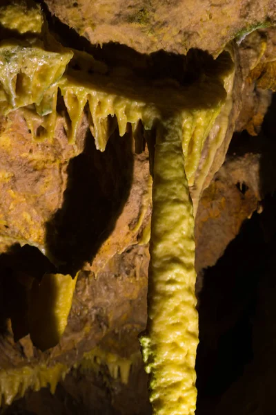 Formations Impressionnantes Des Stalactites Stalagmites Dans Grotte Dirou Destination Grecque — Photo