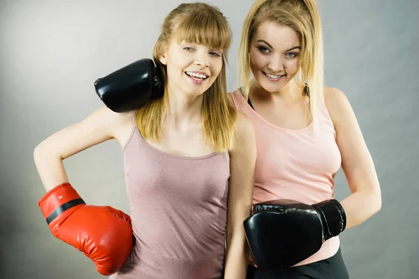 Friendship Human Relations Concept Two Happy Women Friends Having Fun — Stock Photo, Image