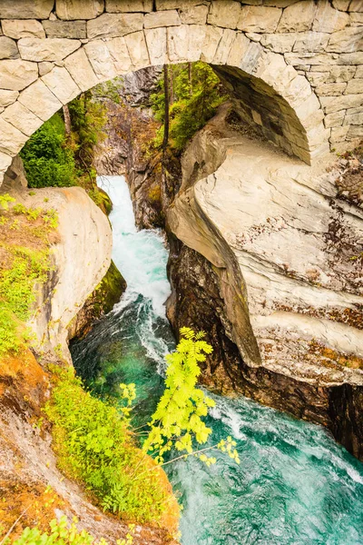 Atração Turística Noruega Europa Cachoeiras Gudbrandsjuvet Localizadas Vale Valldalen Entre — Fotografia de Stock