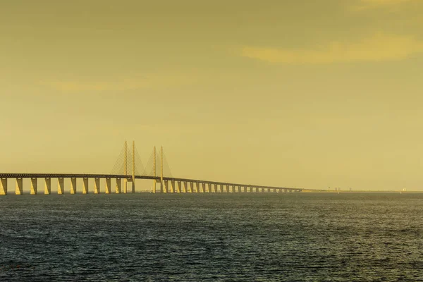 Oresundsbron Оресуннский Мост Между Данией Швецией Европа Балтийское Море Ориентир — стоковое фото