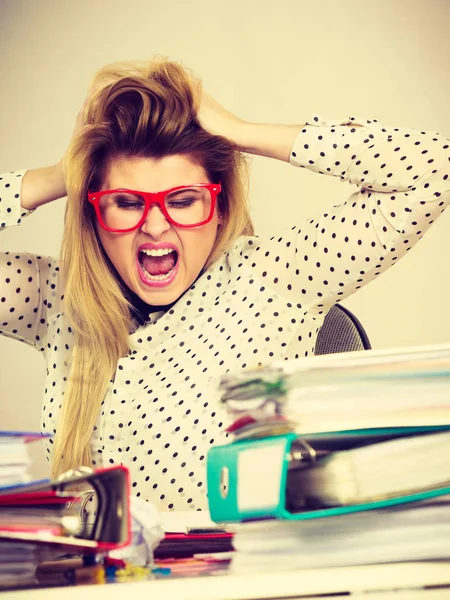 Angry mad bossy businesswoman being furious — Stock Photo, Image