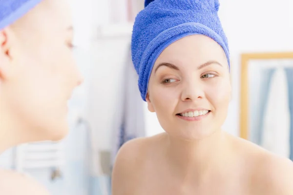 Woman in towel after shower — Stock Photo, Image