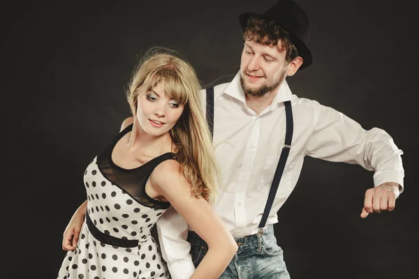 Young happy couple dancing — Stock Photo, Image