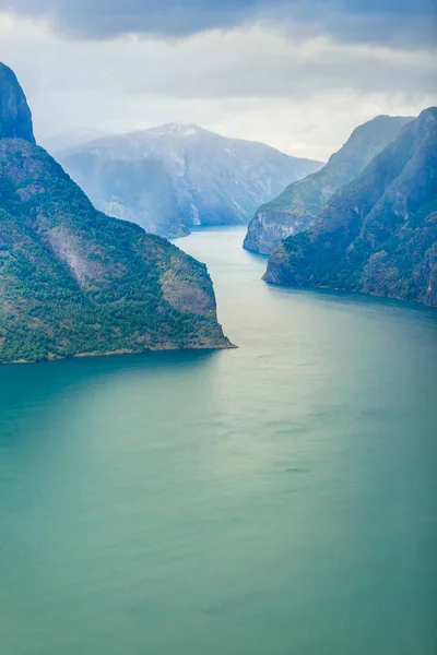 Aurland fjord from Stegastein view point, Norway — Stock Photo, Image