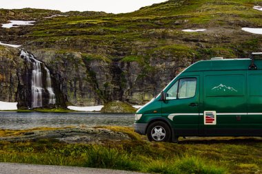 Van göl şelale Flotvatnet Norveç at