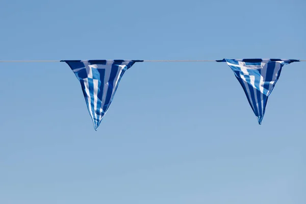 三角形希腊国旗 — 图库照片