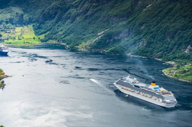 Fiyort Geirangerfjord Feribot Tekne, Norveç ile.