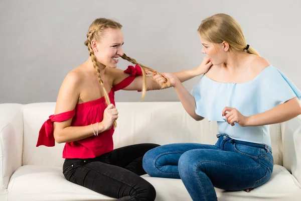 Two women having argue fight