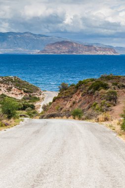 Yunanistan 'daki Monemvasia adası manzarası