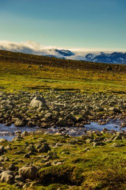 Hardangervidda'da dağın Yaylası manzara, Norveç