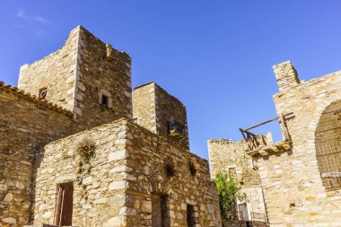 Kule evleri Vathia Yunanistan Mani Yarımadası'nda