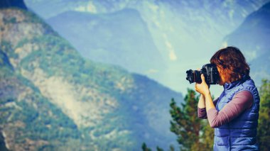 Turist doğa almak seyahat resim, Norveç