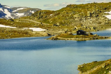 Dağlar manzara. Norveç yol Sognefjellet