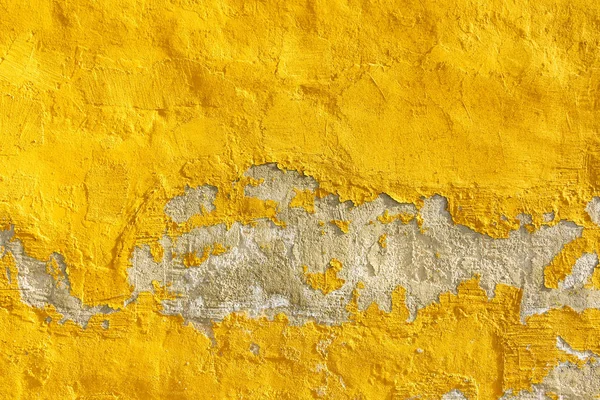 Alte Verwitterte Bemalte Gelbe Farbe Abblätternde Wand Grunge Hintergrund — Stockfoto