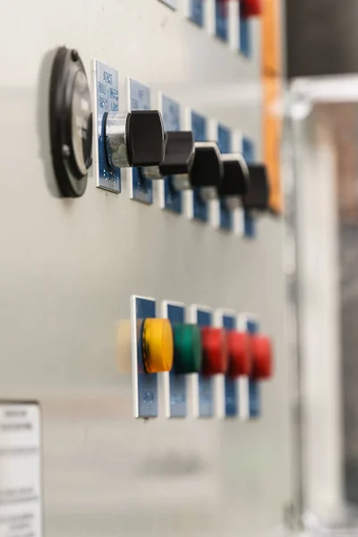 Botões coloridos na máquina agrícola do veículo — Fotografia de Stock