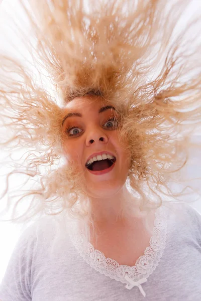 Woman with wet blonde hair — Stock Photo, Image