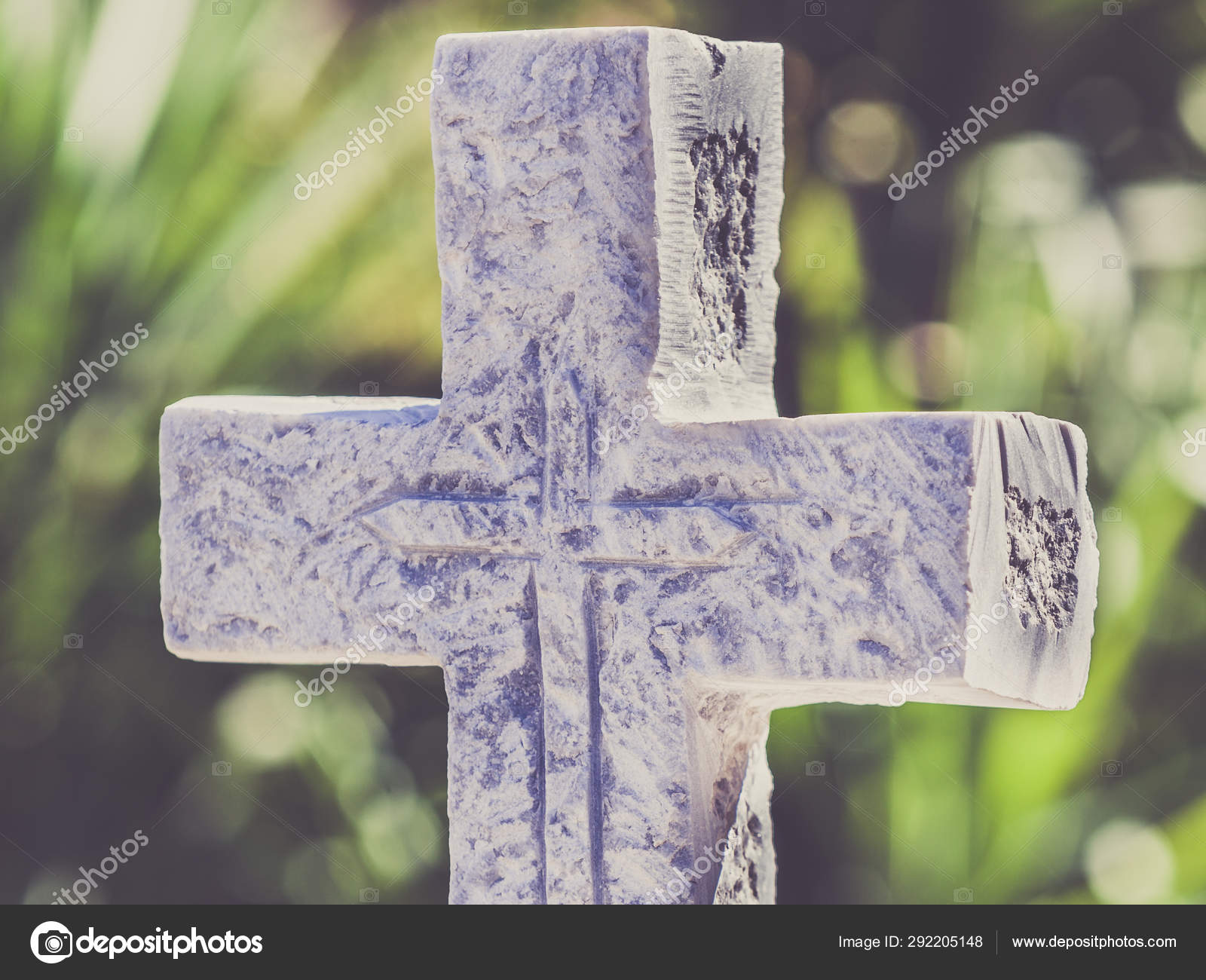 Greek Stone Cross On Burial Ground Stock Photo C Anetlanda 292205148