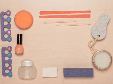 Pedikür aksesuarları araçları Üstten Görünüm