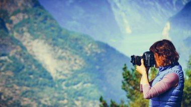Turist doğa almak seyahat resim, Norveç