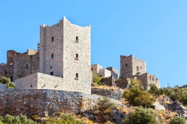 Taş eski kule ev Mani, Yunanistan.