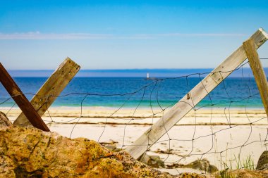 Deniz kıyısında kumlu plaj tatil Bleik Andoya Norveç