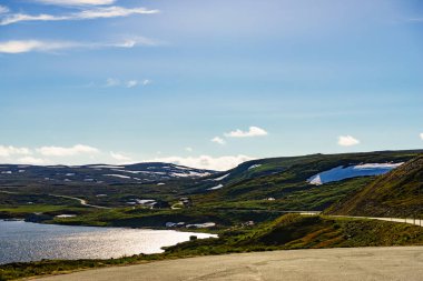 Hardangervidda'da dağın Yaylası manzara, Norveç