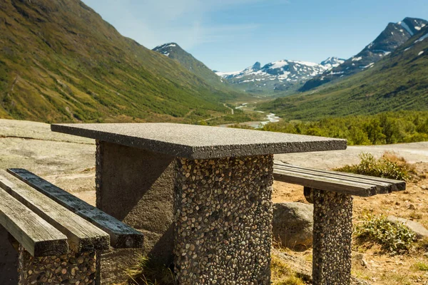 Bergrastplatz. norwegische Route sognefjellet — Stockfoto