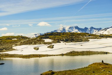 Dağlar manzara. Norveç yol Sognefjellet