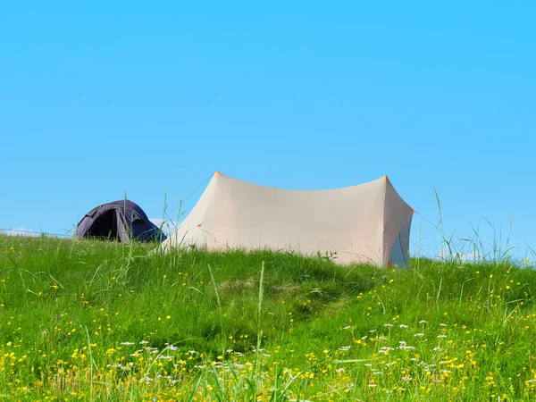 Tent on nature, Lofoten Norway — Stock Photo, Image