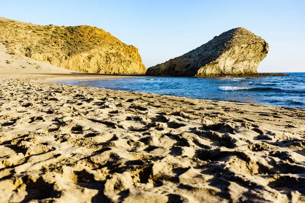 Strand Von Monsul Meereslandschaft Naturpark Cabo Gata Nijar Provinz Almeria — Stockfoto