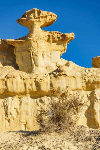 Den Förtrollade Staden Bolnuevo Eroderade Gula Sandstensformationer Murcia Spanien Turistattraktion — Stockfoto