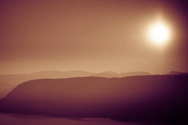 Прибрежный Пейзаж Закате Мыс Ролдан Испанской Альмерии — стоковое фото