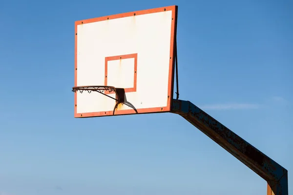 Basketball Board Basket Hoop Blue Sky Sport Recreation — Stock Photo, Image